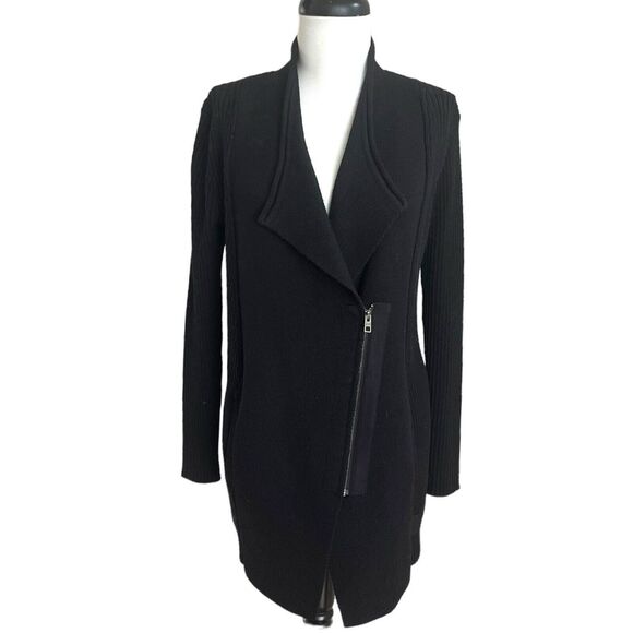 Athleta Black Thermolite Sentinel Merino Wool Cardigan XS Chunky Cabincore Lodge - Picture 2 of 15